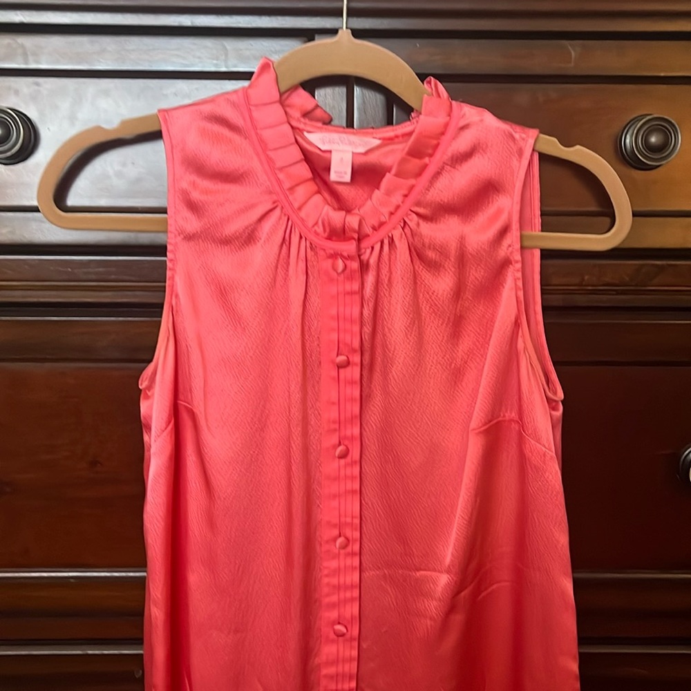 Lilly Pulitzer Coral Silk Top